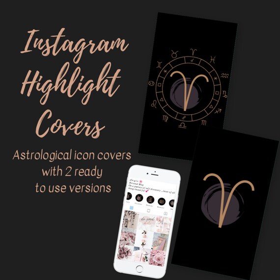 Instagram Story Highlight Icons Black Astrological Signs Etsy