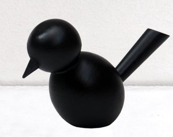 Deko-Figur Vogel aus Holz schwarz