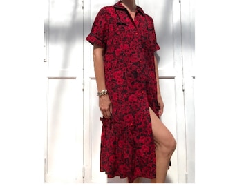 robe midi boutonnée devant