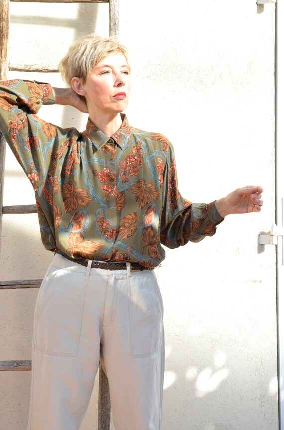 Anne Fontaine Shirt French Vintage Autumn Leaves 9