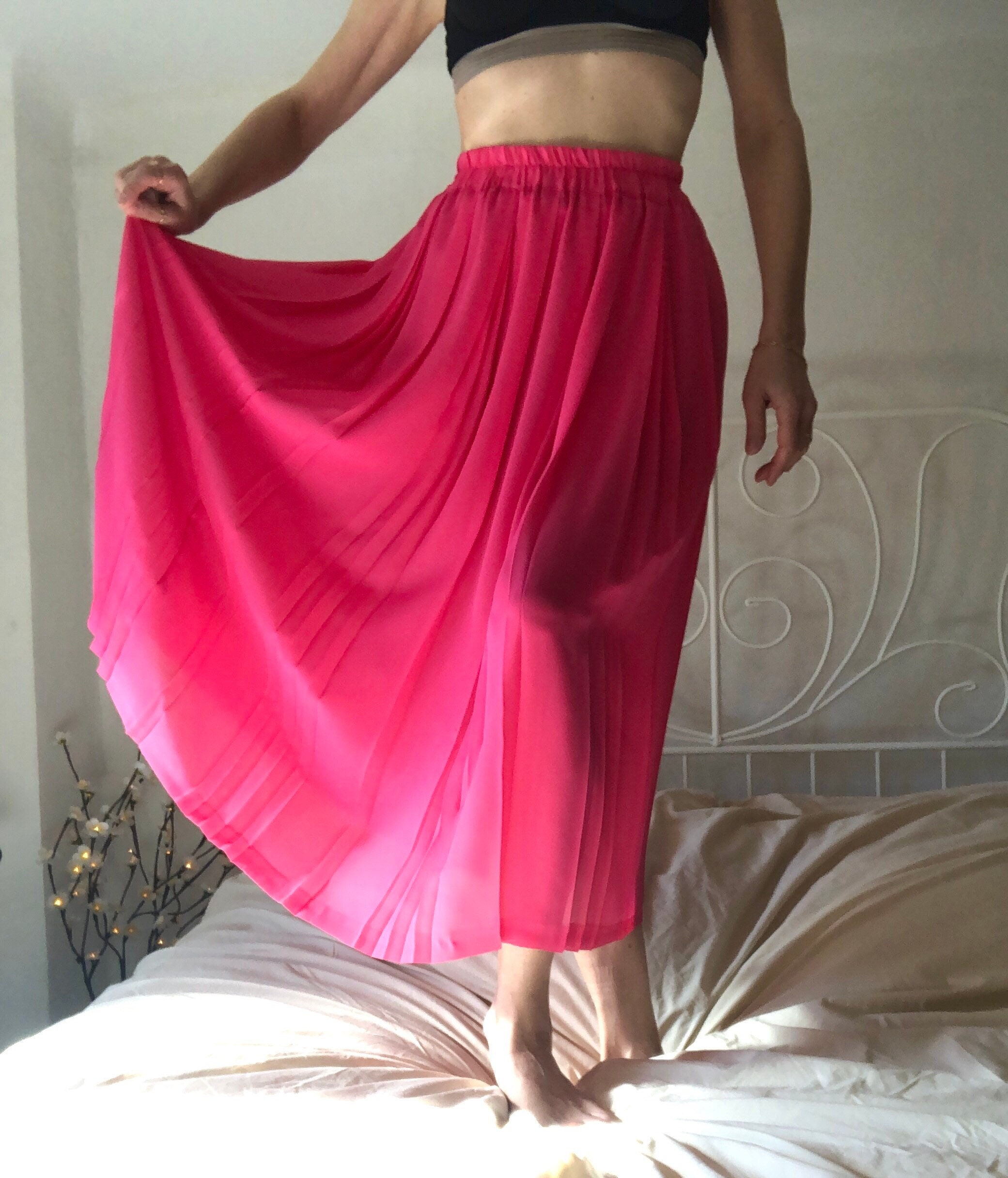 Jupe plissée transparente hot sale