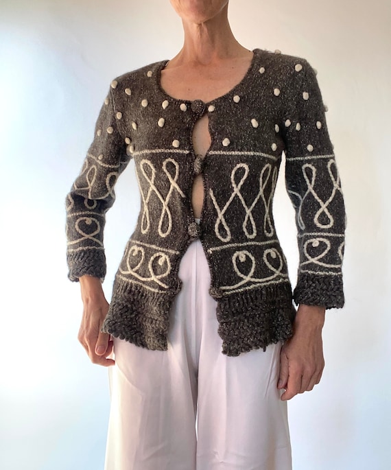 90s Moschino Couture Pure laine vierge Cardigan c… - image 6