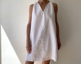 Robe en lin et coton Mini midi Minimaliste chic