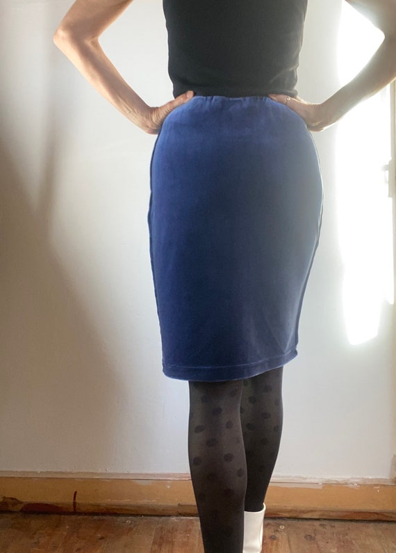 90s Sonia Rykiel Velvet skirt Made in France Mini… - image 4