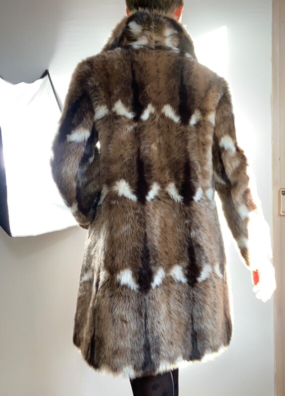 90s Made in France Faux fur Double-breasted coat … - image 6