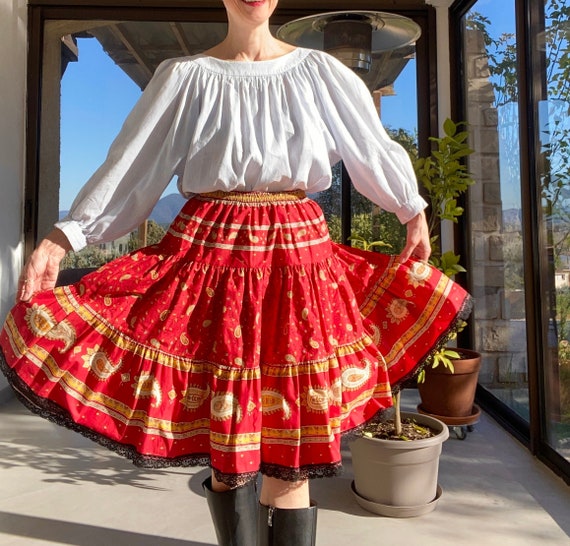 90s Made in France Provencal skirt "souleiado" pr… - image 7