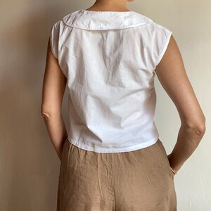 Jaren '90 Bloemenborduurwerk Shirttop Vintage Knoopblouse tanktop Geborduurde kraag Romantische weidebloemen afbeelding 3