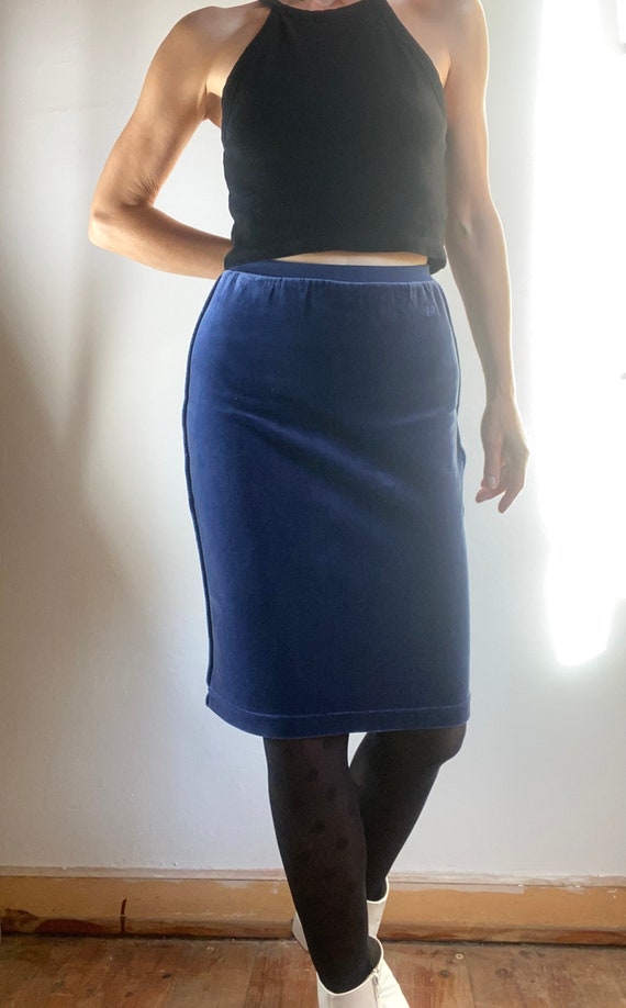 90s Sonia Rykiel Velvet skirt Made in France Mini… - image 6