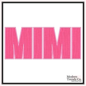 Mimi Applique Embroidery Design, Mimi Embroidery Design, Mimi Embroidery File, Mimi Embroidery Applique, Mimi Applique