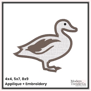 Mallard Duck Applique, Duck Applique Design, Duck Embroidery Designs, Duck Embroidery File, Mallard Duck, Mallard Embroidery Design, Mallard