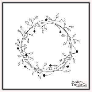 Wild Wreath Fast Stitching Embroidery Design, Wreath Embroidery Design, Wreath Embroidery File, Wreath Embroidery, Machine Embroidery File