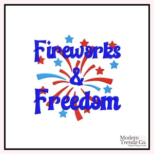 Fireworks and Freedom Embroidery Design