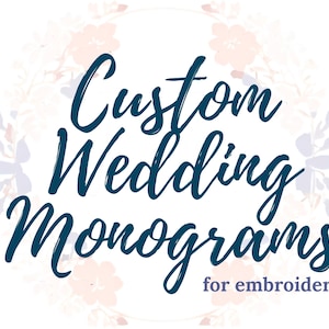 Anpassat bröllopsmonogram, sammanflätade monogramtypsnitt, broderi av elegant monogram, monogram med 2 bokstäver, monogram med 4 bokstäver, bröllopsmonogramtypsnitt