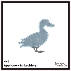 Duck Applique, Duck Embroidery Design, Duck Embroidery Designs, Duck Embroidery File, Mallard Duck, Mallard Embroidery Design