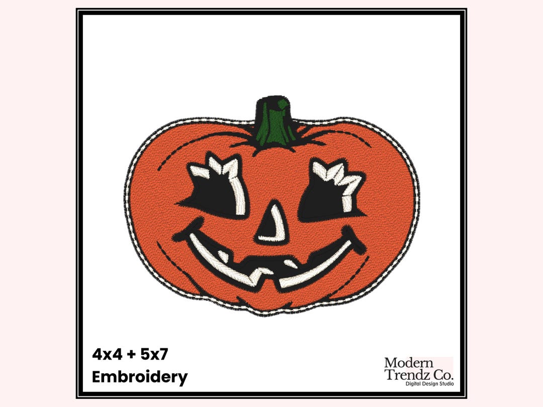Vintage Girl Jack O Lantern Embroidery Design, Vintage Pumpkin