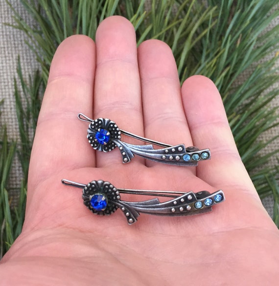 Two vintage decorative hair clips vintage comb hair care Etsy