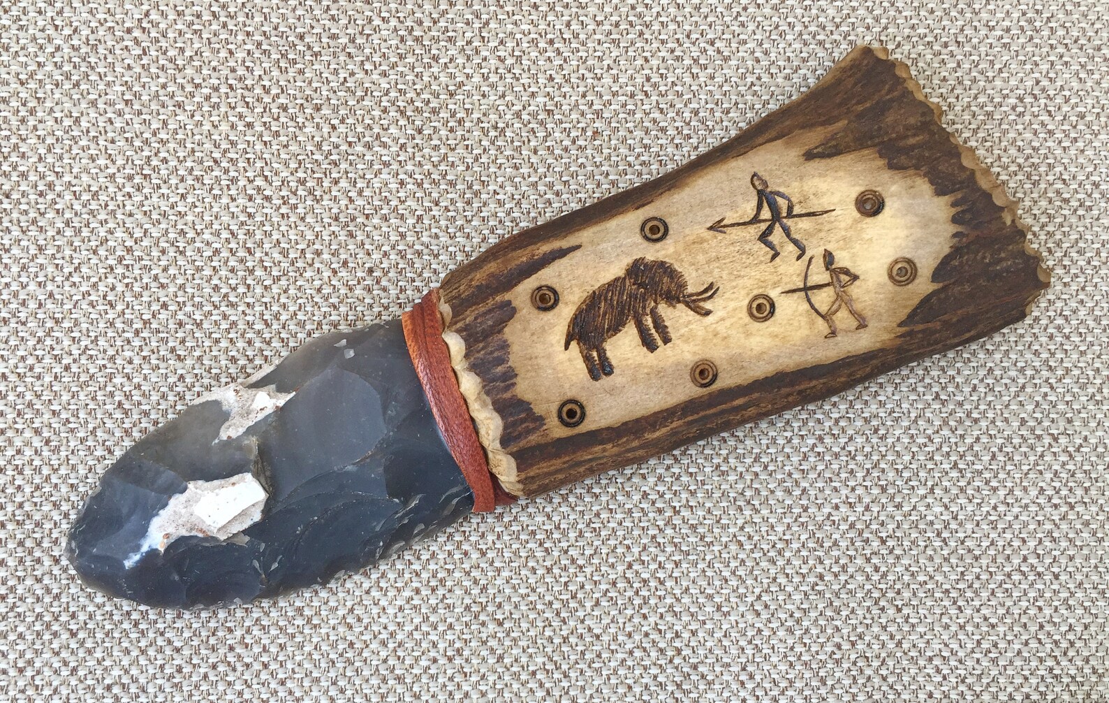 Antique flint knife flint original glued handle antique Etsy