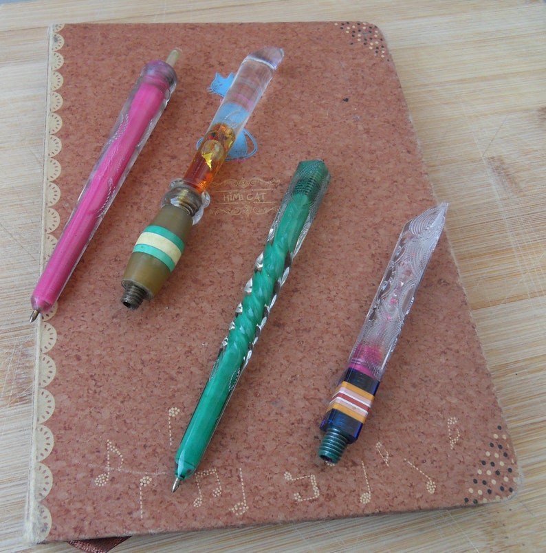 Flower.Vintage-Retro Soviet Hand-Made Pen.Prison Art ballpoint pens is a rarity. 2 pcs.Ball-Point Pen USSR the 1970s.Piece