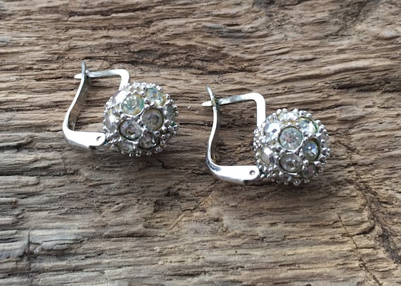 Vintage earrings with stone, trendy jewelry