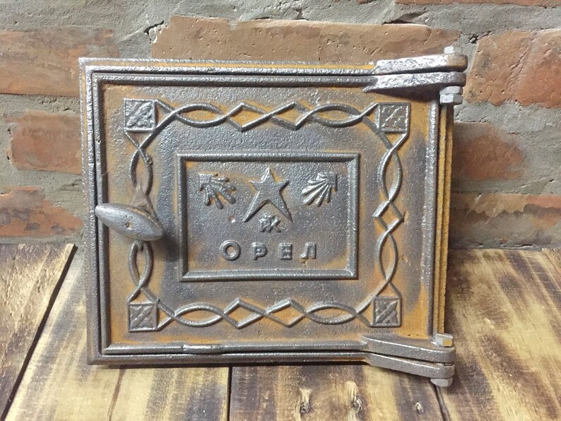 Vintage Cast Iron Stove Door STAR Country House Antique Etsy