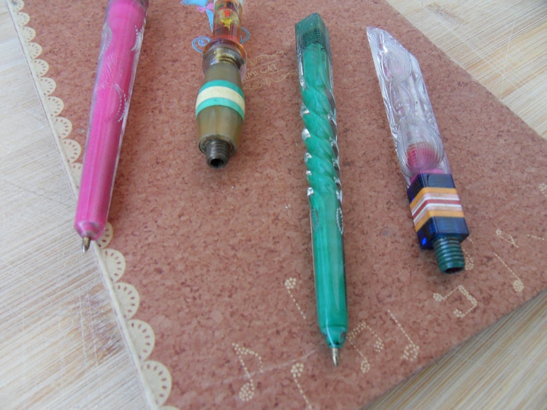 Flower.Vintage-Retro Soviet Hand-Made Pen.Prison Art ballpoint pens is a rarity. 2 pcs.Ball-Point Pen USSR the 1970s.Piece
