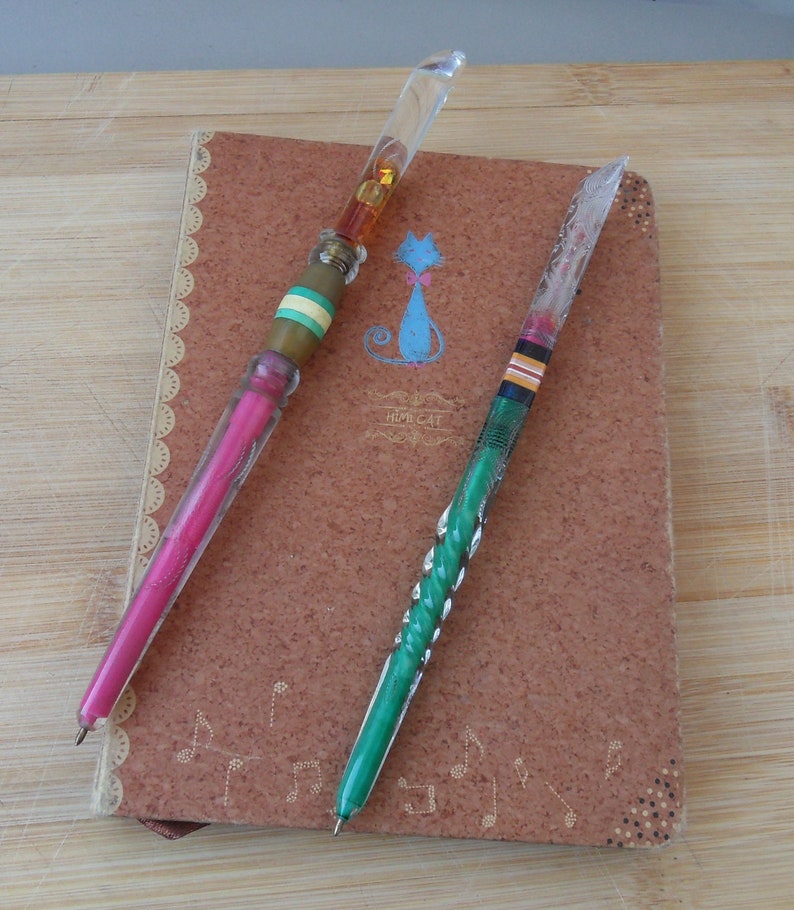 Flower.Vintage-Retro Soviet Hand-Made Pen.Prison Art ballpoint pens is a rarity. 2 pcs.Ball-Point Pen USSR the 1970s.Piece