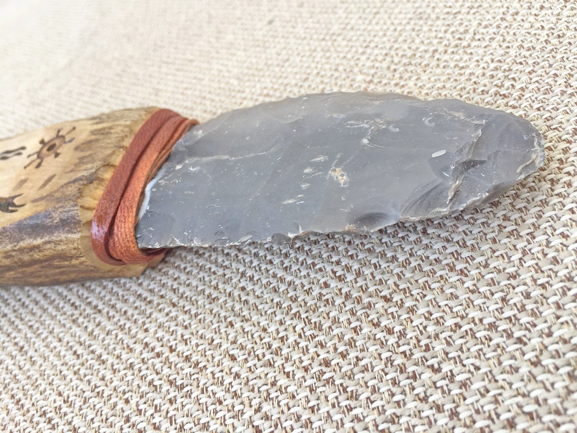 Antique flint knife flint original glued handle antique Etsy