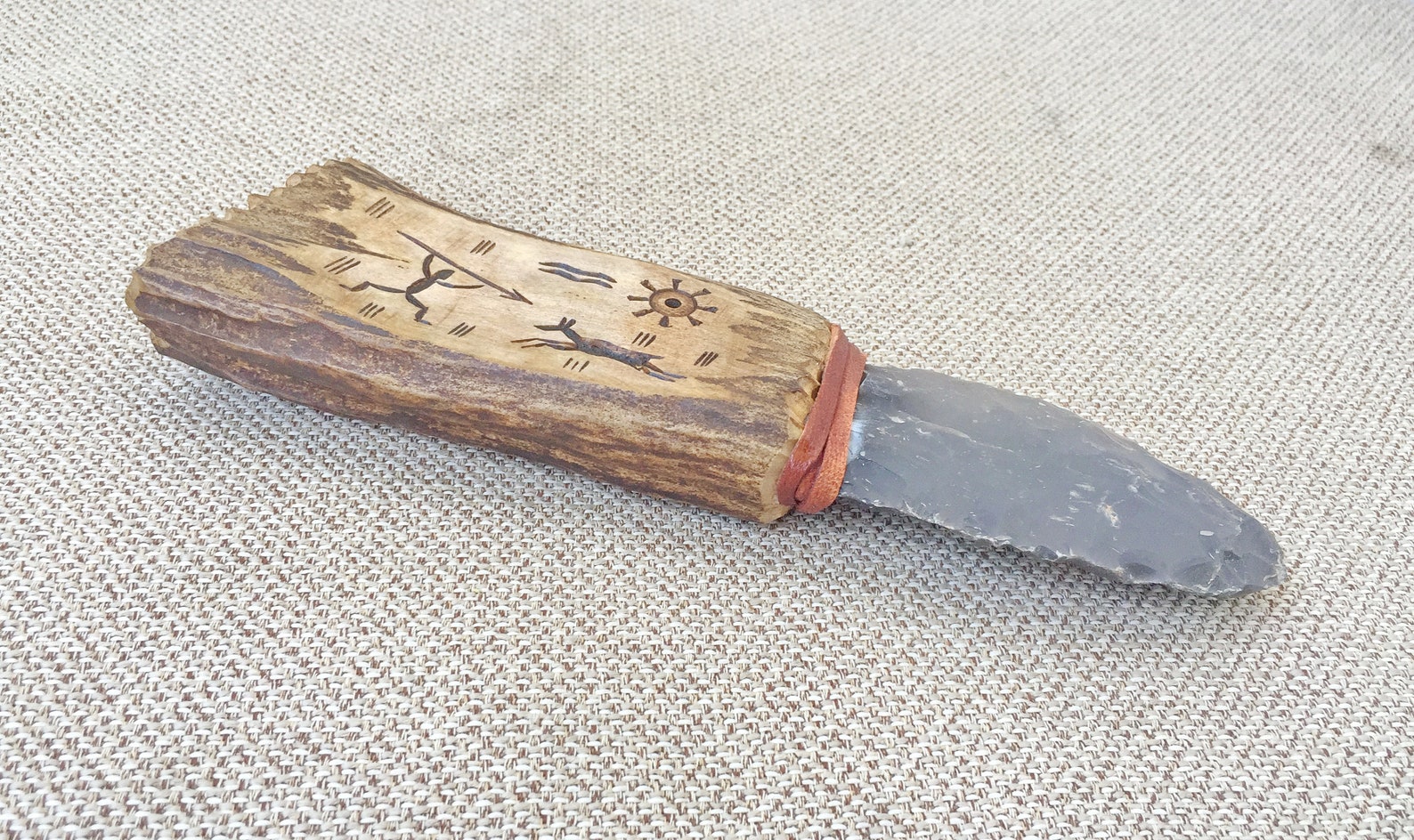 Antique flint knife flint original glued handle antique Etsy