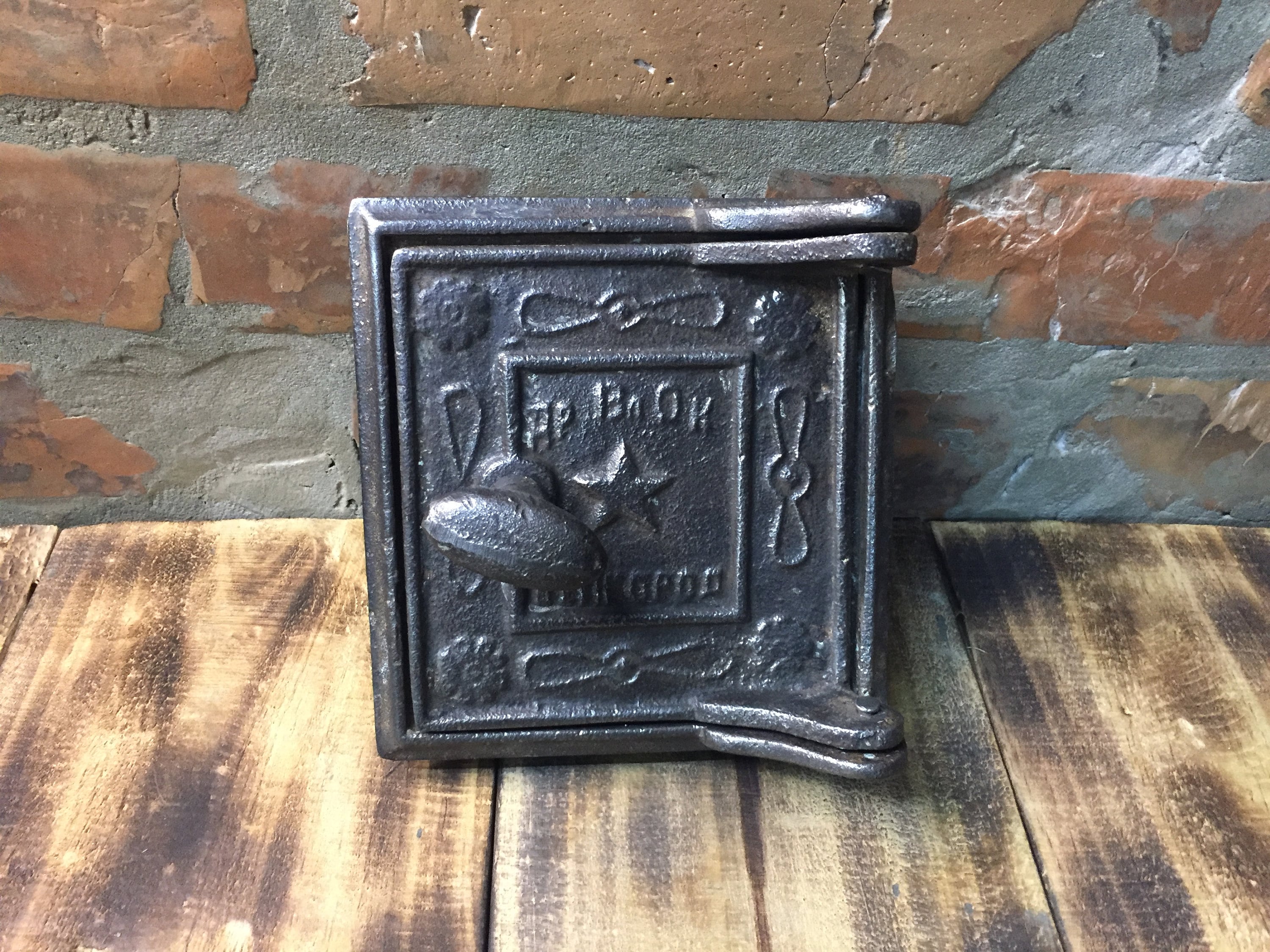 Old Castiron Stove Door Farmhouse Antique Decorative Door Etsy
