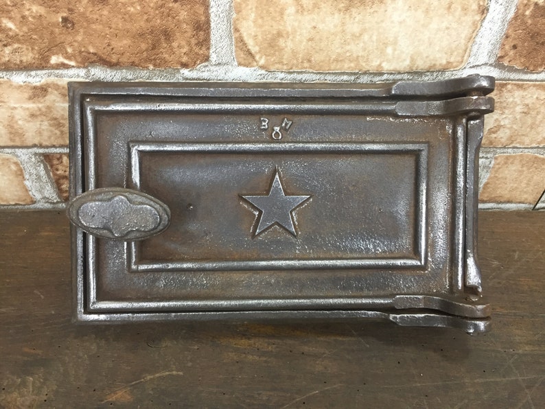 Vintage Cast Iron Stove Door STAR Country House Antique Etsy