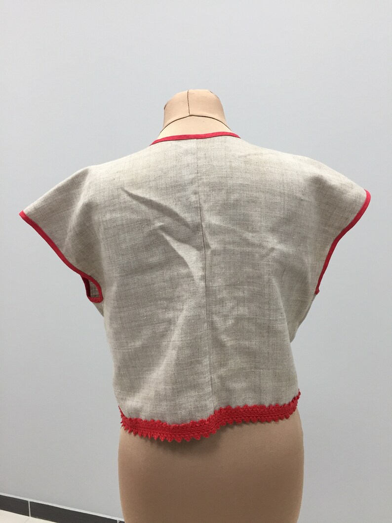 Vintage blouse 1970s print shirt top handiwork ethnic blouse