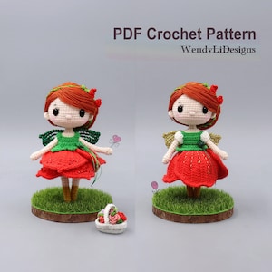 The Rose girl Lola - Amigurumi/Crochet Doll Pattern - English - PDF - 玫瑰女孩罗拉英文图解