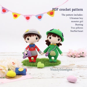Ultraman & the little monster - Amigurumi/Crochet Doll Pattern - English - PDF - 奥特曼和小怪兽英文图解