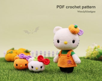 Kitty pumpkin - Amigurumi/Crochet Doll Pattern - English - PDF - 凯蒂南瓜英文图解