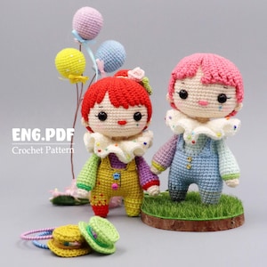 The clown girl Nana - Amigurumi/Crochet Doll Pattern - English - PDF - 小丑娜娜英文图解