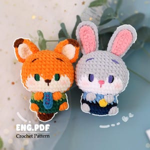 Judy e Nick - Amigurumi/Schema all'uncinetto - Inglese - PDF