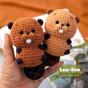 El Castor - Patrón de Amigurumi/Ganchillo de Costura Baja - Inglés - PDF