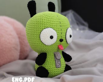 Gir-Invader Zim- Amigurumi/ Patrón de Ganchillo-Inglés -PDF