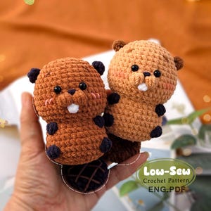 ビーバー - あみぐるみ/かぎ針編み 簡単縫製パターン - 英語 - PDF