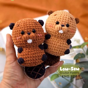 The Beaver - Amigurumi/ Crochet Low-Sew Pattern-English -PDF