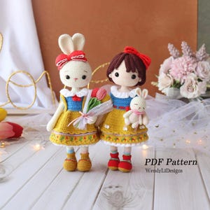 Snow White & Snow White Bunny - Amigurumi/Crochet Pattern - English - PDF - 白雪和兔子英文图解
