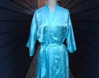 Vintage Christian Dior Lounge Robe // Vintage Christian Dior Robe // Vintage Blue Robe