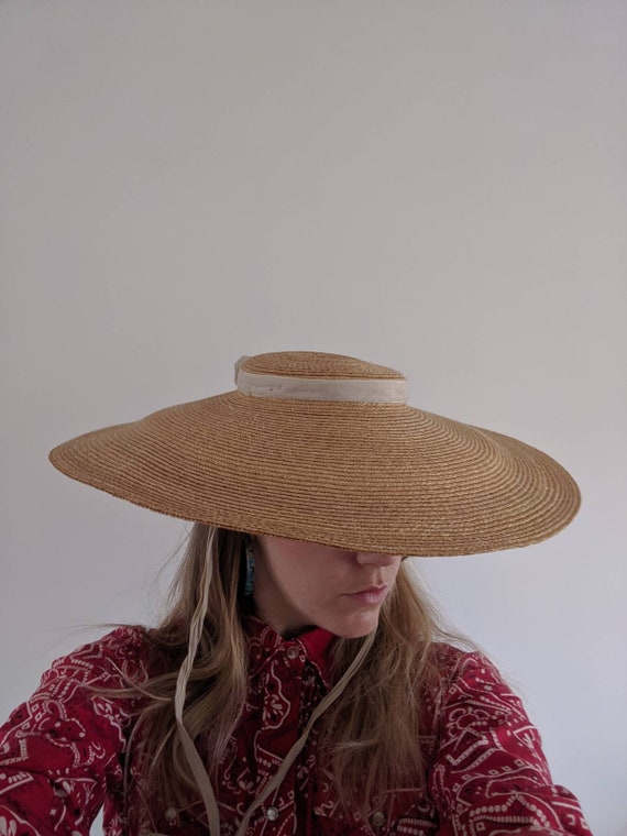 1930s-40s French Provencal Straw Wide Brim Hat //