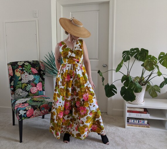 1950-60s Wide Leg Hawaiian Jumpsuit // Vintage Jum
