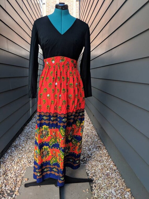 1970s Embellished Maxi Dress // Vintage Maxi Dress