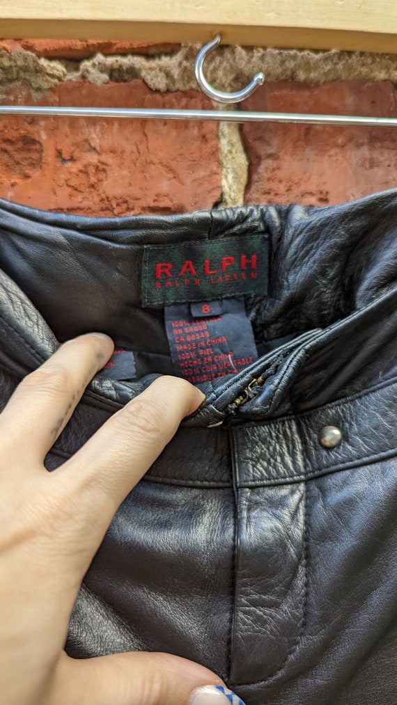Vintage Ralph Lauren Leather Pants with Rivets | … - image 9