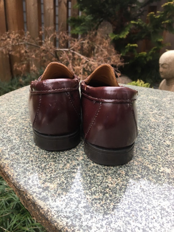 Vintage leather loafers with toggles // Brown Lea… - image 4