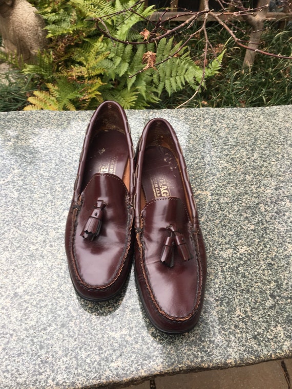 Vintage Leather Loafers With Toggles // Brown Leather
