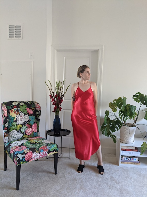Vintage Slip Dress // Vintage Slip Dress // Red Sl