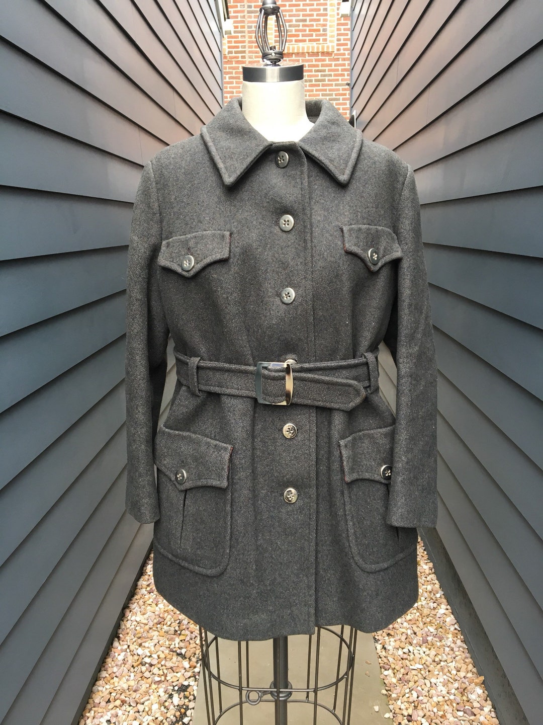 1970s Wool Coat // Bintage Belted Coat // Vintage Wool